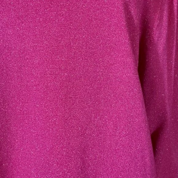 Chico's Pink Sweeping Crew Neck Shimmer Lightweight Sweater - Picture 11 of 14